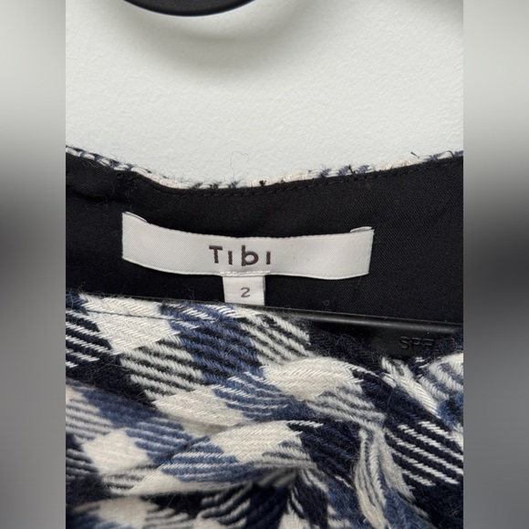 TIBI FAIRFAX GINGHAM TIE FRONT SKIRT - Picture 3 of 4